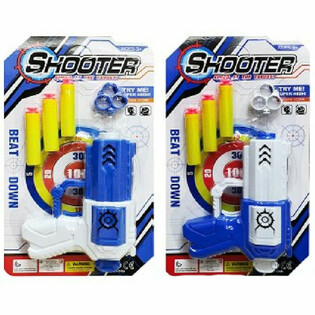 Pistol Mainan Shooter dengan 3 Peluru Cop Suction - Kemasan Kartu (6 pcs)
