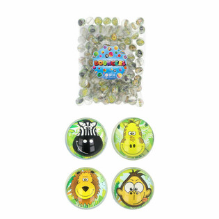 Bola Bekel / Bola Memantul Mix Hewan Hutan - &Oslash; 3.3 Cm. (100 pcs)