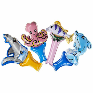 Balon Tangan Hewan Laut Pompa Sendiri (48 pcs)