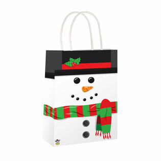 Tas Kertas Boneka Salju Natal dengan Pegangan (24 buah)