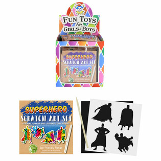 Display Kertas Gores Ajaib Ramah Lingkungan Tema Superhero (108 pcs)