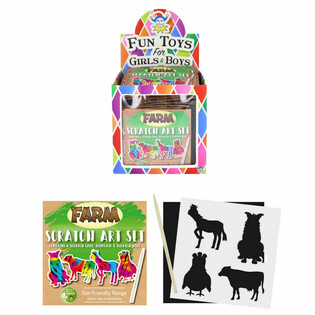 ECO FRIENDLY - KERTAS GAMBAR GOSOK WARNA-WARNI AJAIB - HEWAN TERNAK DALAM DISPLAY (108 pcs)