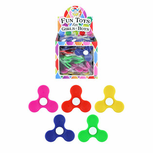 Fidget Spinner Plastik dalam Display - Campur Warna (100 pcs)