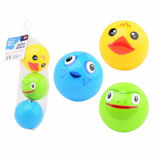 HAPPY WORLD - BOLA MAINAN MANDI BAYI HEWAN - Cocok dari 0 Bulan (1 pc)
