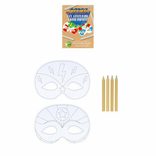 Masker Superhero Ramah Lingkungan untuk Diwarnai Sendiri (12 buah)