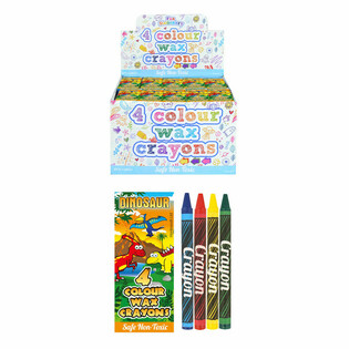 Set Krayon 4 Warna - Model: Dinosaurus dalam Display (120 pcs)