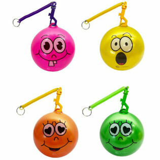 BOLA SMILEY DENGAN TALI / BOLA BUNGEE Ø23 cm (10 pcs)