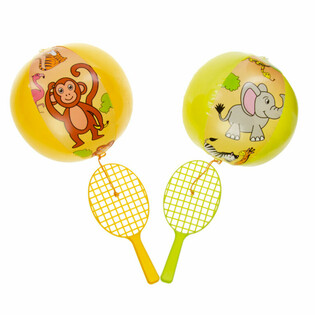 RAKET PADDLE DENGAN BOLA - HEWAN HUTAN (12 pcs)