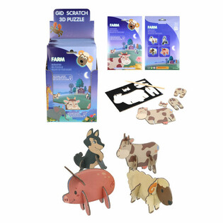 PUZZLE SCRATCH 3D - DISPLAY HEWAN TERNAK (18 buah)