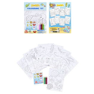 SET MEWARNAI BESAR - MODEL: SEA LIFE - Dim 22x30x1 CM (12 pcs)
