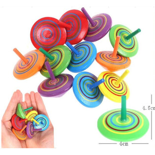 Gasing Kayu - Campuran Warna - Dalam Display (50 pcs)