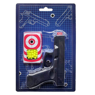 Pistol BB GUN 13cm Kemasan Kartu [ di bawah 0.08J ] (6 pcs)