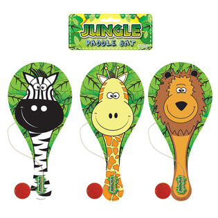 Mainan Raket Paddle Ball Karakter Hewan Hutan (12 pcs)