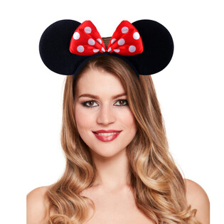 BANDO TELINGA TIKUS DENGAN PITA MERAH PUTIH (50 pcs)