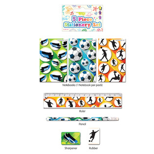 Set Alat Tulis Sepak Bola 5 Bagian (24 pcs)