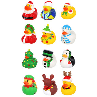 Mix Bebek Mandi Natal 6cm (12 pcs) - Souvenir Hadiah Natal
