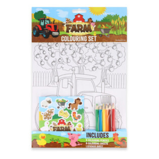 Set Mewarnai Seri Peternakan Besar - Termasuk Pensil Warna dan Stiker (12 pcs)