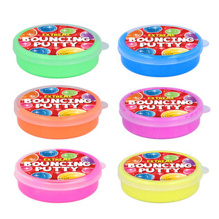 Lilin Mainan Membal Bouncing Putty, 10g - Campur Warna (6 pcs)