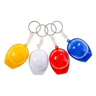 Gantungan Kunci Helm Proyek dengan Pembuka Botol - Mix Warna (48 pcs)