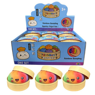 RAGE - RAINBOW Squishy Bun Dumplings BESAR (8.5 x 8.5 x 4.8 Cm) - Mainan Viral 2026 (12 pcs)