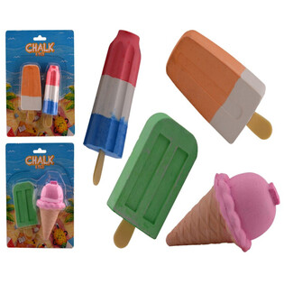 2 Pcs Kapur Tulis Jalan Bentuk Es Krim (12 Set)