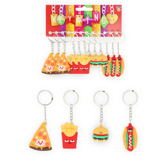 GANTUNGAN KUNCI 3D FAST FOOD - MIX DESIGN (12 pcs)