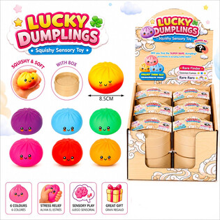RAGE - LUCKY DUMPLINGS - Mainan Squishy Bakpao BESAR Uk. 8.5 x 8.5 x 4.8 Cm - DALAM DISPLAY (12 pcs)
