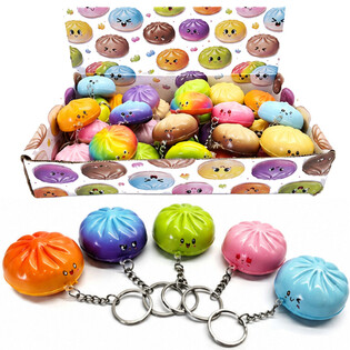 Gantungan Kunci Squishy Dumpling - Campur Warna - Isi Display (24 pcs)