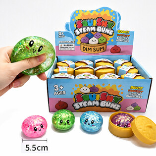 RAGE - Squishy GLITTER Bun Dumplings KECIL (Uk. 5.5 x 5.5 x 3 Cm) - Viral 2026 Fidget Toy (24 pcs)