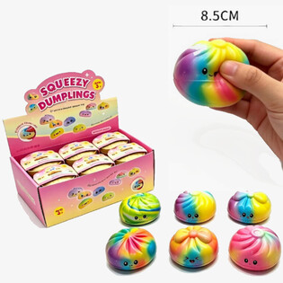 RAGE - Squishy Rainbow Bun Dumplings BESAR - PU Foam Edition 8.5cm (12 pcs)