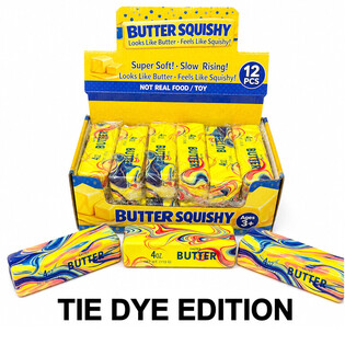 RAGE - SQUISHY BUTTER / MENTEGA - MODEL: TIE DYE - SLOW RISING - Ukuran 13x4x4 Cm - DALAM DISPLAY (12 Pcs)