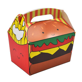 KOTAK MAKANAN ANAK MODEL: HAMBURGER & KENTANG GORENG - Ukuran 18.5x12x19 CM - (24 pcs)