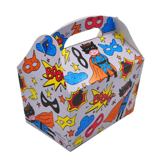 BOX MENU MODEL: SUPERHERO - Uk. 18.5x12x19 CM - FOODBOX - KIDSBOX (24 pcs)
