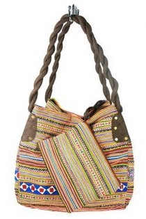 Tas Brokat B-FAIR Kecil Cokelat & Biru (1 pc)