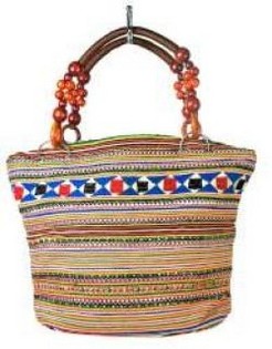 Tas B-FAIR Beads dengan gagang manik-manik cokelat (1 pcs)