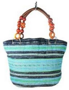 Tas Beads B-FAIR Cokelat/Biru Muda (1 pcs)