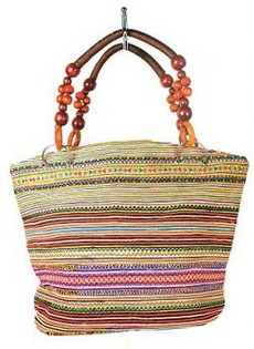 Tas B-Fair Beads Cokelat dengan Gagang Manik-Manik (1 pcs) | Art.nr: 97744