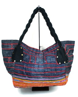 Tas Brokat B-Fair Kecil, Hitam/Denim (1 pcs)
