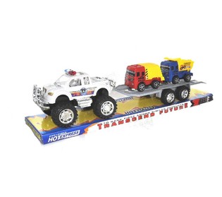 Truk Mainan Gesek (Friction) dengan Trailer Kemasan Blister