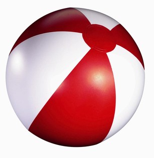 BOLA PANTAI MERAH/PUTIH (12 pcs)