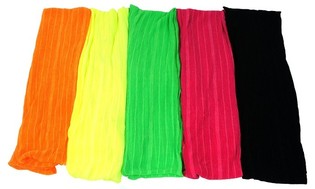 Syal Tube Neon Motif Garis Vertikal Tipis (10 pcs)